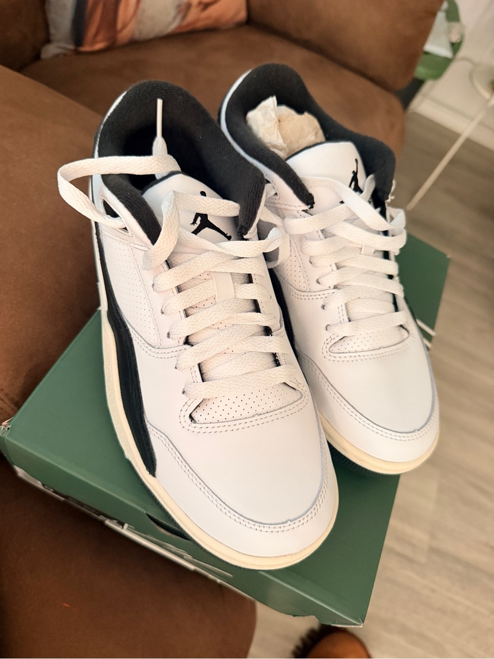 Jordan White and Black Low-Top Sneakers
